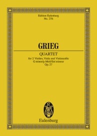 Grieg: String Quartet G minor Opus 27 (Study Score) published by Eulenburg